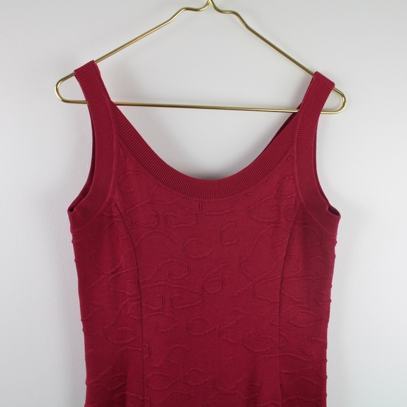 Peruvian Connection Magenta Textured Design Sweater Knit Tank Sleeveless Dress S - Picture 2 of 4